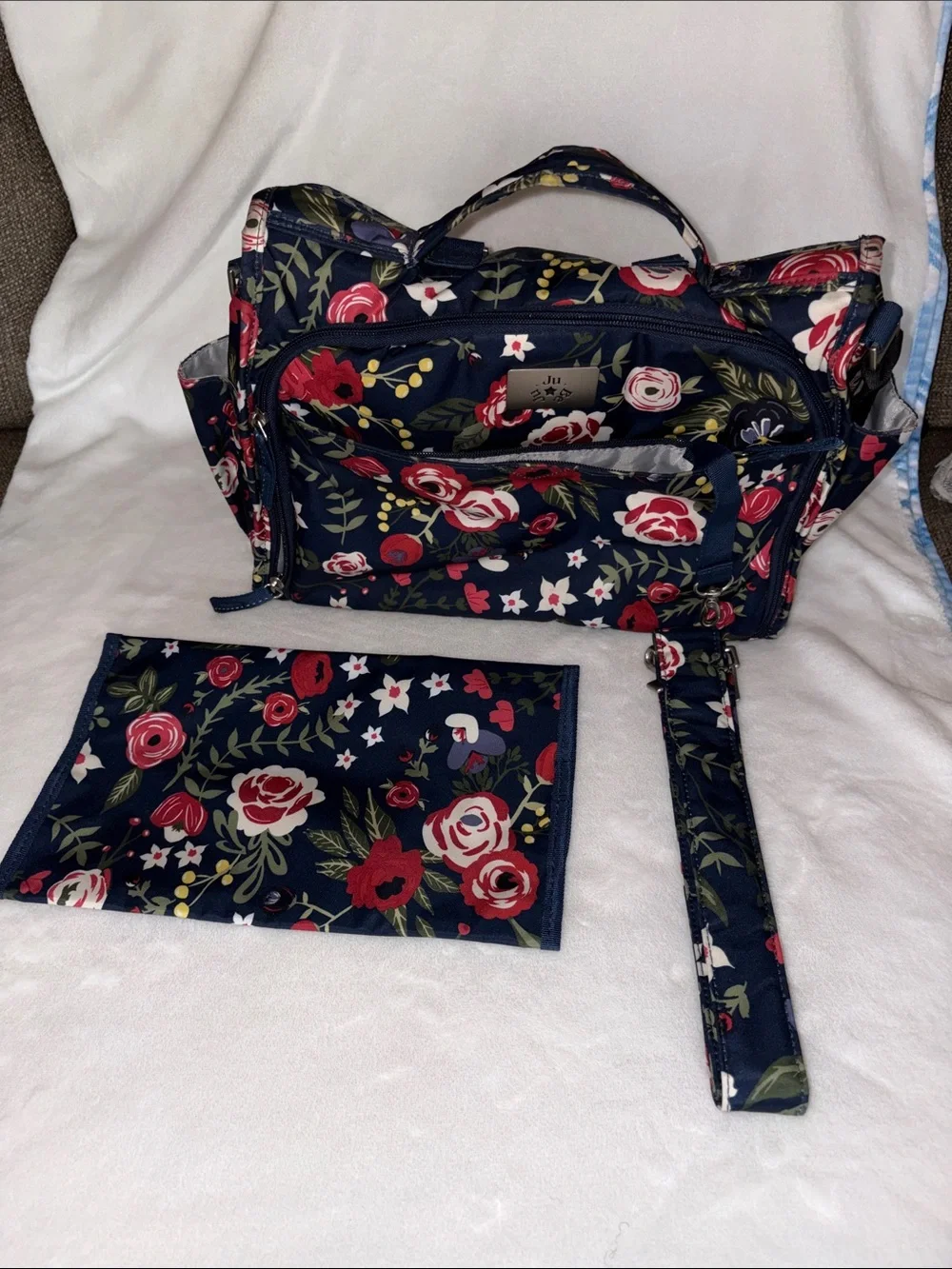 Ju-Ju-Be Classic Convertible Diaper Bag - Midnight Posy EUC